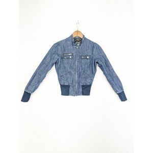 Vintage Drama Gold‎ Jean Jacket Jeans Company Plaid Lining Size S